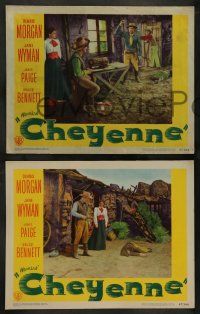 3t779 CHEYENNE 3 LCs '47 cool images of cowboy Dennis Morgan, w/ Jane Wyman!