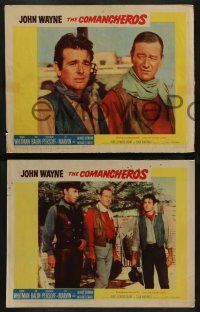 3t649 COMANCHEROS 4 LCs '61 cowboy John Wayne, Stuart Whitman, directed by Michael Curtiz!