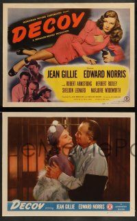 3t077 DECOY 8 LCs '46 super sexy bad girl Jean Gillie, Norris, Edward Norris, film noir!