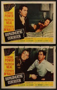 3t601 DIPLOMATIC COURIER 5 LCs '52 cool images of Tyrone Power, Patricia Neal, McNally, Malden!