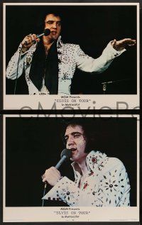 3t086 ELVIS ON TOUR 8 LCs '72 cool images of Elvis Presley singing into microphone & w/ guitar!