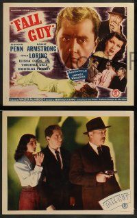 3t090 FALL GUY 8 LCs '47 Robert Armstrong, film noir from a story by Cornell Woolrich!