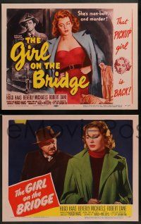 3t101 GIRL ON THE BRIDGE 8 LCs '51 bad girl Beverly Michaels is man-bait... and murder!