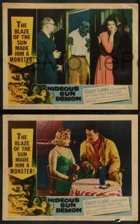 3t795 HIDEOUS SUN DEMON 3 LCs '59 one with great image of Robert Clarke as the monster!