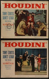 3t797 HOUDINI 3 LCs '53 great images of magician Tony Curtis & his sexy assistant Janet Leigh!