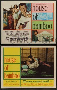 3t128 HOUSE OF BAMBOO 8 LCs '55 Sam Fuller, Robert Ryan, Robert Stack, Sessue Hayakawa!