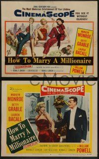 3t129 HOW TO MARRY A MILLIONAIRE 8 LCs '53 sexy Marilyn Monroe, Betty Grable & Lauren Bacall!