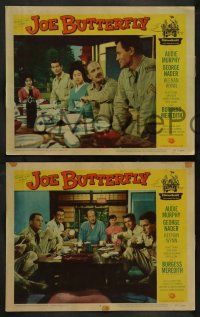 3t686 JOE BUTTERFLY 4 LCs '57 Audie Murphy, Keenan Wynn, Nader & soldiers in World War II Japan!