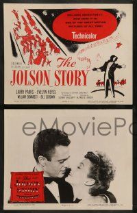 3t163 JOLSON STORY 8 LCs R54 Larry Parks & Evelyn Keyes in bio of the world's greatest entertainer!