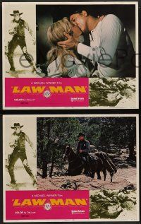 3t178 LAWMAN 8 LCs '71 great images of cowboy Burt Lancaster, directed by Michael Winner!