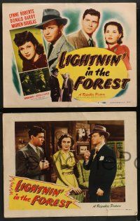 3t186 LIGHTNIN' IN THE FOREST 8 LCs '48 Lynne Roberts, Donald Barry, Warren Douglas, Adrian Booth