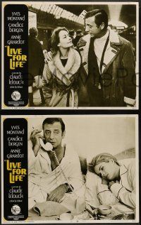 3t194 LIVE FOR LIFE 8 LCs '68 Claude Lelouch, Yves Montand, Candice Bergen, Annie Girardot