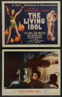 3t196 LIVING IDOL 8 LCs '56 Steve Forrest, Liliane Montevecchi, adventure in reincarnation!