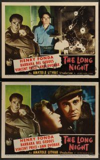 3t570 LONG NIGHT 6 LCs '47 Henry Fonda & Bel Geddes' love promised the world but paid in bullets!