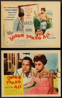 3t205 LOSER TAKES ALL 8 LCs '57 Rossano Brazzi, Glynis Johns, winningest romance of the year!