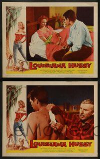 3t210 LOUISIANA HUSSY 8 LCs '59 great border art of sexy bad girl Nan Peterson, Peter Coe!