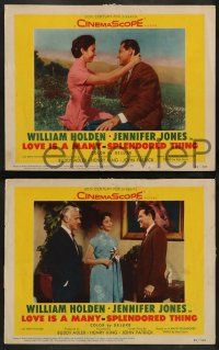 3t694 LOVE IS A MANY-SPLENDORED THING 4 LCs '55 romantic images of William Holden & Jennifer Jones!