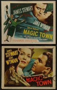3t226 MAGIC TOWN 8 LCs '47 pollster James Stewart, Jane Wyman, directed by William Wellman!