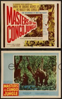 3t252 MASTERS OF THE CONGO JUNGLE 8 LCs '60 the beginnings of man & beast, great TC art!