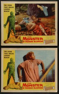 3t618 MONSTER OF PIEDRAS BLANCAS 5 LCs '59 some great images of the fiend that walks Lovers' Beach!