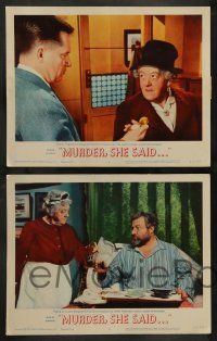 3t825 MURDER SHE SAID 3 LCs '61 detective Margaret Rutherford follows a strangler, Agatha Christie!