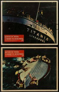 3t534 NIGHT TO REMEMBER 7 English LCs '59 English Titanic biography, sinking ship images!