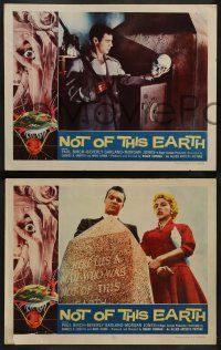 3t711 NOT OF THIS EARTH 4 LCs '57 Beverly Garland, alien Paul Birch, Roger Corman, complete set!