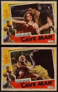 3t715 ONE MILLION B.C. 4 LCs R46 images of caveman Victor Mature & an actress who is NOT Landis!