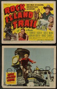 3t344 ROCK ISLAND TRAIL 8 LCs '50 action images of Forrest Tucker vs Native Americans!