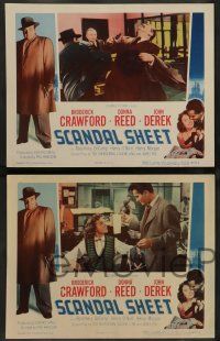 3t356 SCANDAL SHEET 8 LCs '52 Broderick Crawford, Donna Reed, from the novel by Sam Fuller!