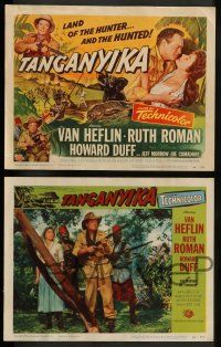 3t417 TANGANYIKA 8 LCs '54 Van Heflin & Ruth Roman in Africa, land of the hunter & the hunted!