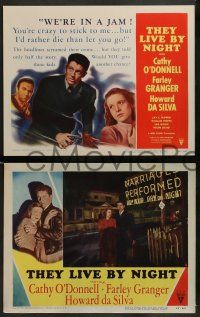 3t430 THEY LIVE BY NIGHT 8 LCs '48 Nicholas Ray film noir classic, Farley Granger, Cathy O'Donnell!