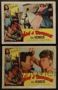 3t431 THIEF OF DAMASCUS 8 LCs '52 cool images of Paul Henreid, sexy Jeff Donnell and Elena Verdugo!