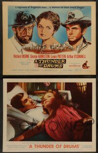 3t439 THUNDER OF DRUMS 8 LCs '61 Richard Boone, George Hamilton, post Civil War!