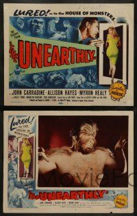 3t468 UNEARTHLY 8 LCs '57 John Carradine & sexy Sally Todd lured to the house of monsters!