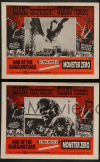 3t760 WAR OF THE GARGANTUAS/GODZILLA VS. MONSTER ZERO 4 LCs '66 great c/u monster images!