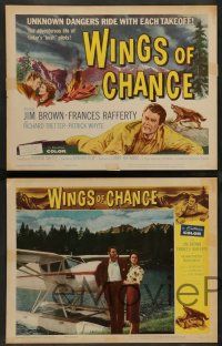 3t497 WINGS OF CHANCE 8 LCs '61 Jim Brown, Frances Rafferty, Richard Tretter, bush pilot & aircraft