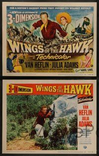 3t498 WINGS OF THE HAWK 8 3D LCs '53 Van Heflin, Julia Adams, directed by Budd Boetticher!