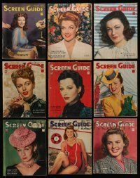 3w103 LOT OF 12 SCREEN GUIDE 1944 MAGAZINES '44 filled with great movie images & information!