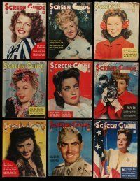 3w104 LOT OF 12 SCREEN GUIDE 1943 MAGAZINES '43 filled with great movie images & information!