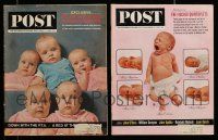 3w223 LOT OF 2 SATURDAY EVENING POST MAGAZINES '63-64 both covering the Fischer Quintuplets!