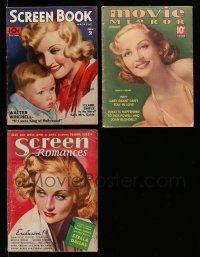 3w220 LOT OF 3 CAROLE LOMBARD MAGAZINES '30s great cover images of the beautiful actress!