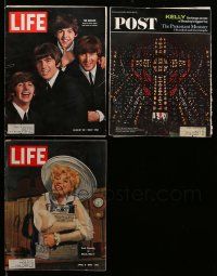 3w219 LOT OF 3 CLIPPED MAGAZINES '50s-60s The Beatles on the cover of Life Magazine, Carol Channing