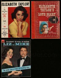 3w218 LOT OF 3 ELIZABETH TAYLOR MAGAZINES '50s Her Life & Loves, her Love Diary & more!