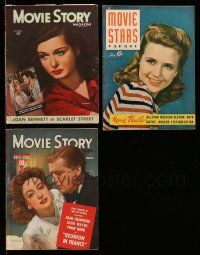 3w208 LOT OF 3 MOVIE MAGAZINES '40s Joan Bennett, Priscilla Lane, Joan Crawford, Philip Dorn