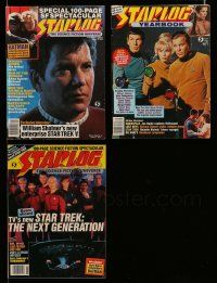 3w198 LOT OF 3 STAR TREK STARLOG MAGAZINES '80s William Shatner, Leonard Nimoy, Patrick Stewart!