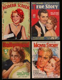 3w190 LOT OF 4 JEANETTE MACDONALD MAGAZINES '30s-40s great cover art of the pretty actress!