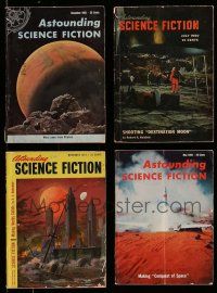 3w194 LOT OF 4 ASTOUNDING SCIENCE FICTION SCI-FI PULP MAGAZINES '50s great images & information!