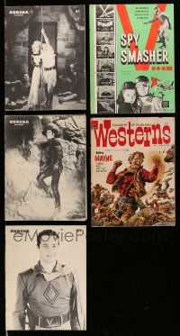 3w167 LOT OF 5 MOVIE MAGAZINES '40s-60s Spy Smasher, John Wayne, westerns, serials & more!