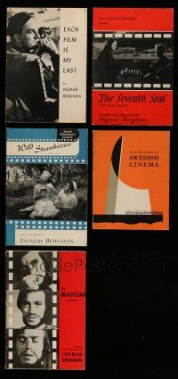 3w164 LOT OF 5 SWEDISH MAGAZINES AND PROGRAMS '50s Ingmar Bergman's The Seventh Seal & more!